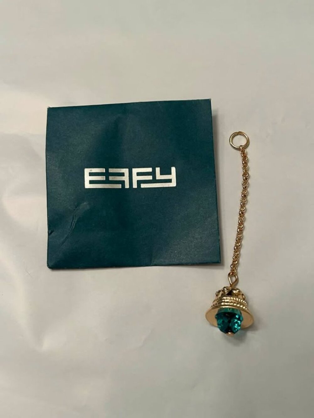 Effy Bell Handbag Charm Gold Tone Chain Cruise Collection Souvenir - Green